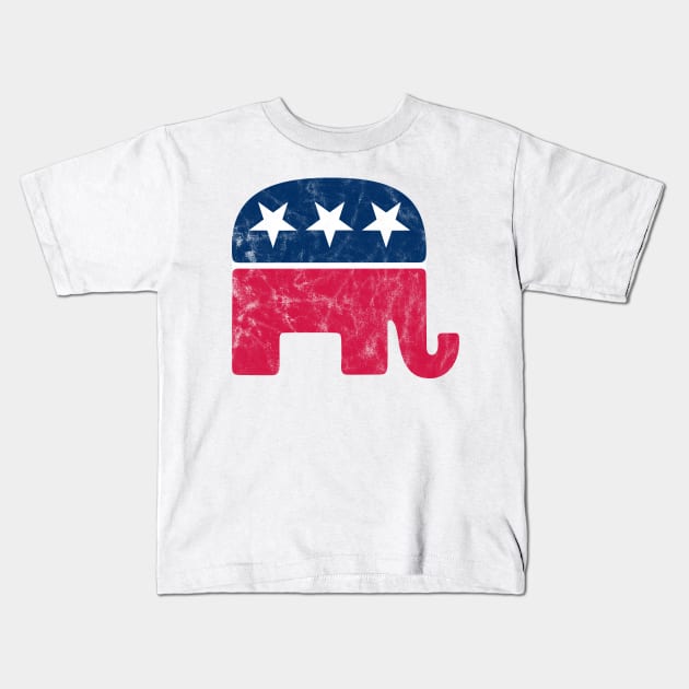 Vintage Republican Elephant Logo Kids T-Shirt by albinochicken